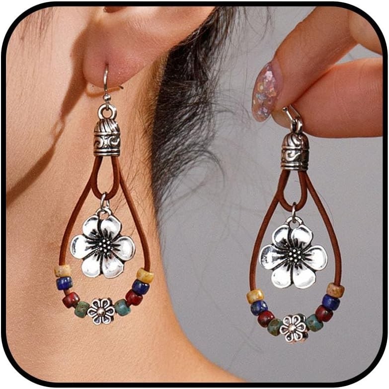 Boho Earrings for Women Trendy Gold Dangle Earrings Vintage Bohemian Indian C…