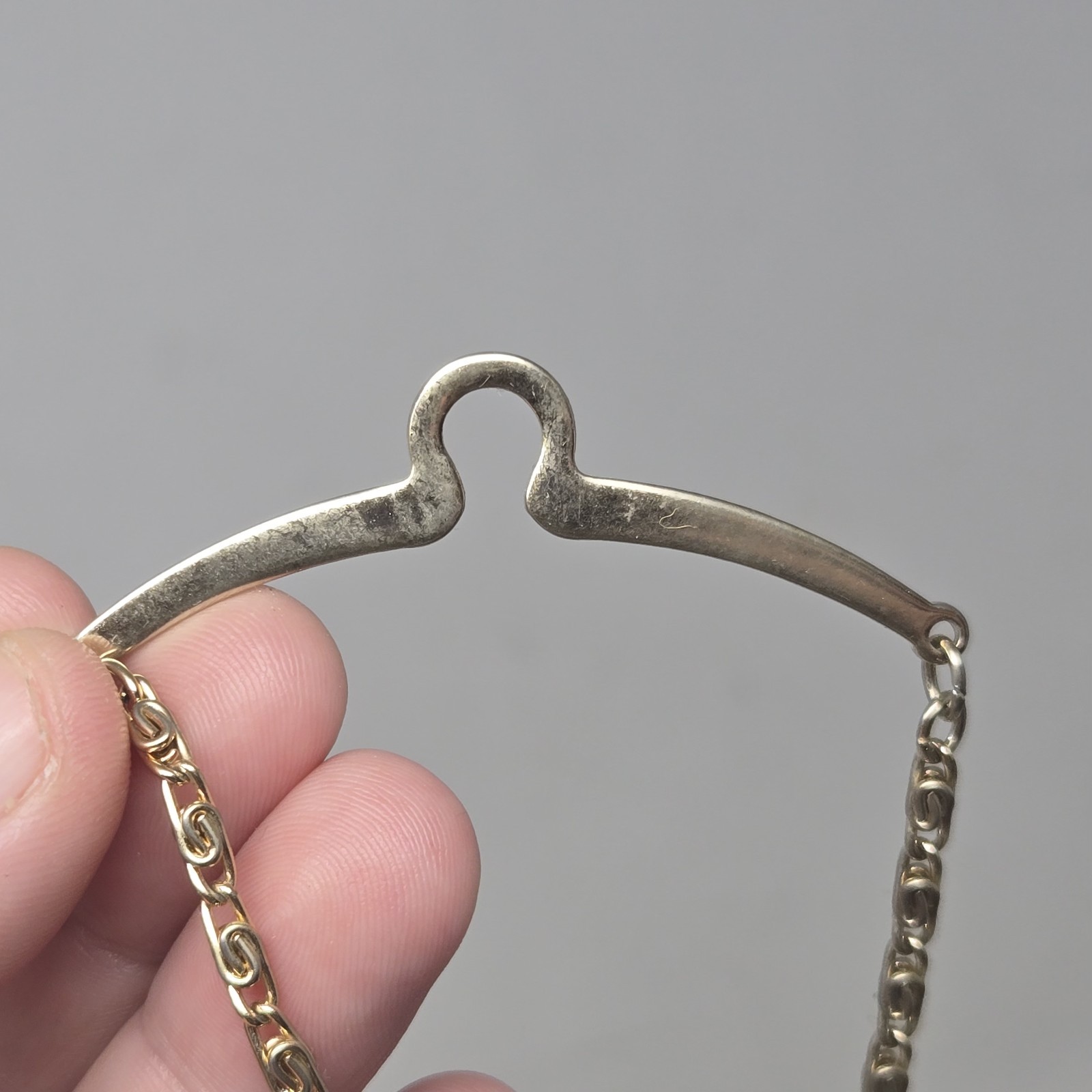 Vintage Gold Tone Tie Bar Chain Swirl Chain