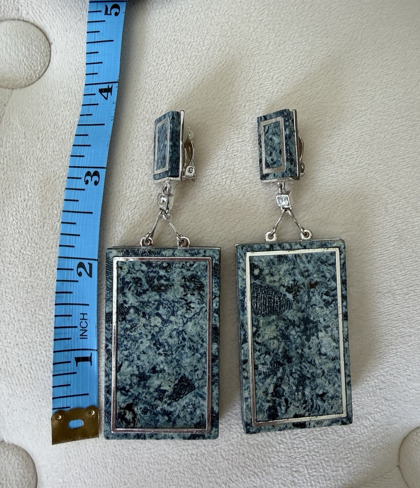 H&M Conscious Exclusive Clip-On Earrings Rectangular Dangle