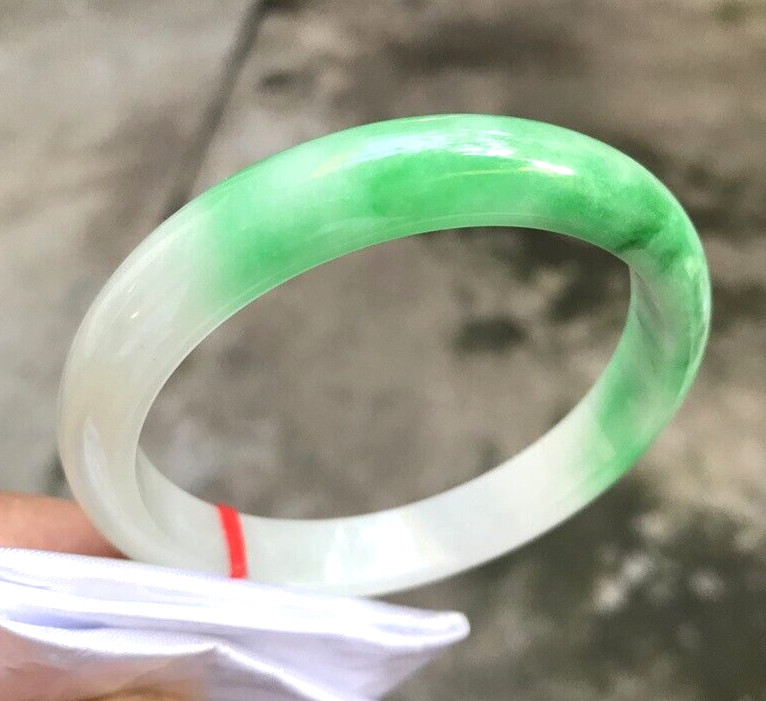 60mm Natural Green Jadeite Jade Bracelets Burma Emerald Jade Bracelet Bangle