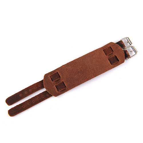 Men Genuine Leather Wide Cuff Bracelets & Bangles with Adjustable Double Buckles