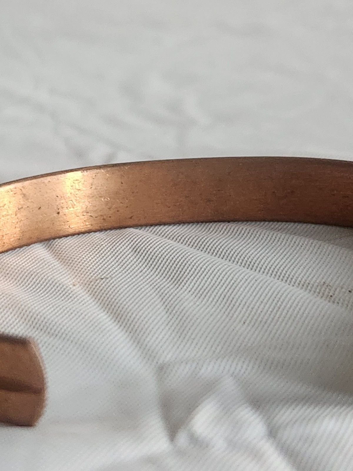 Copper Cuff Bracelet with “Lexis” Pressed in the Side