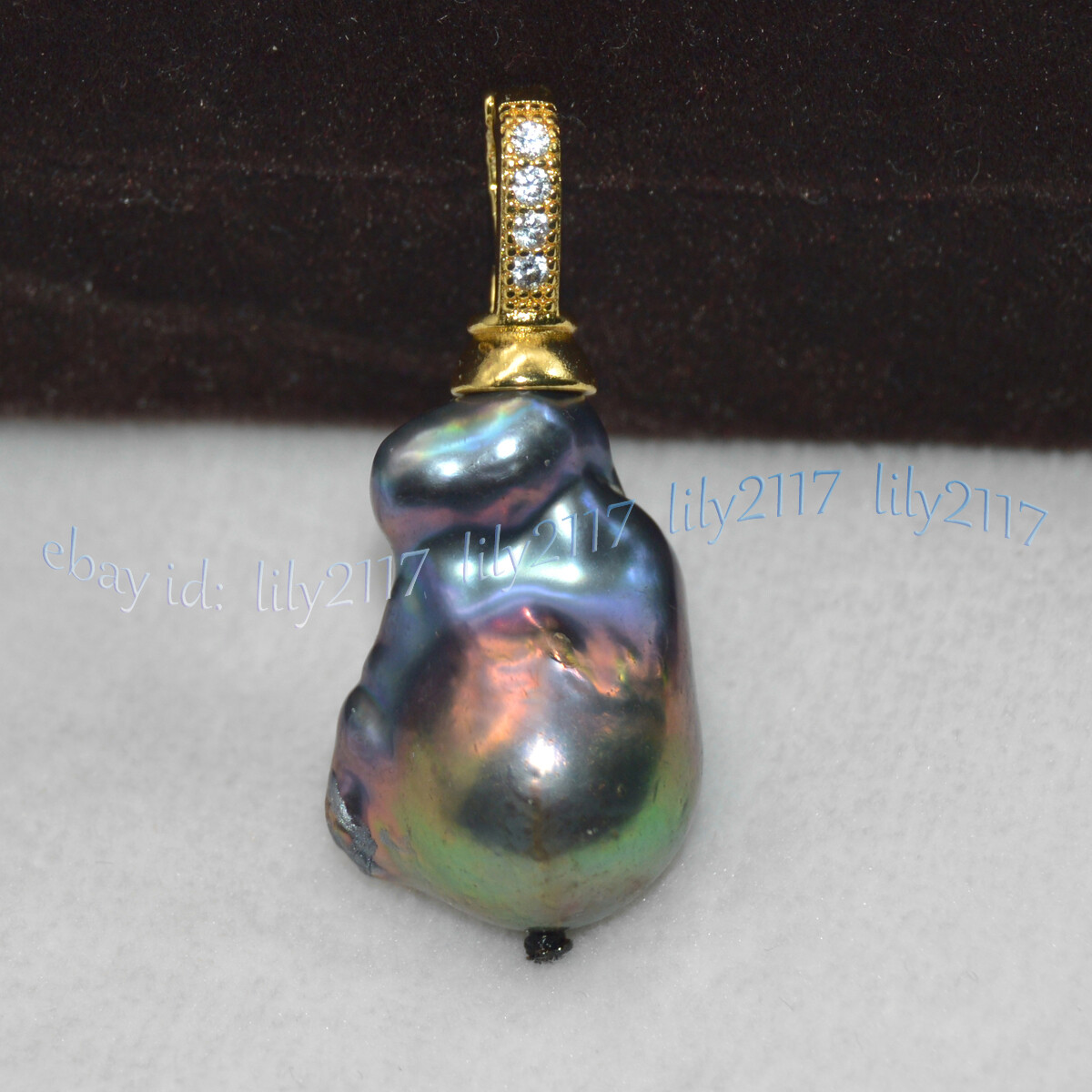 Huge 15x20mm Real Natural Multicolor Keshi Baroque Pearl Pendant 14K Gold Plated