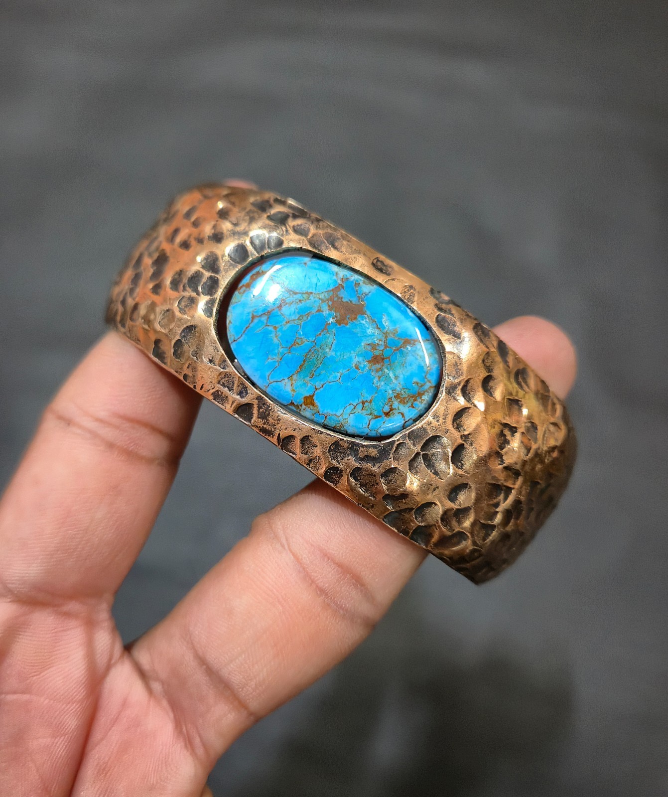 Tibetan Turquoise Copper Wire Wrapped Bangle Adjustable Cuff Gift Bangle