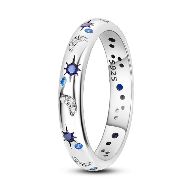 KUNSIR 925 Sterling Silver Celestial Sparkle Ring For Women Men Jewelry Gifts