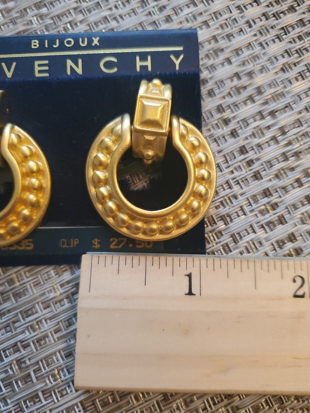 Bijoux Givenchy Women’s Clip On Earrings Yellow Gold Hoop ~ NEW