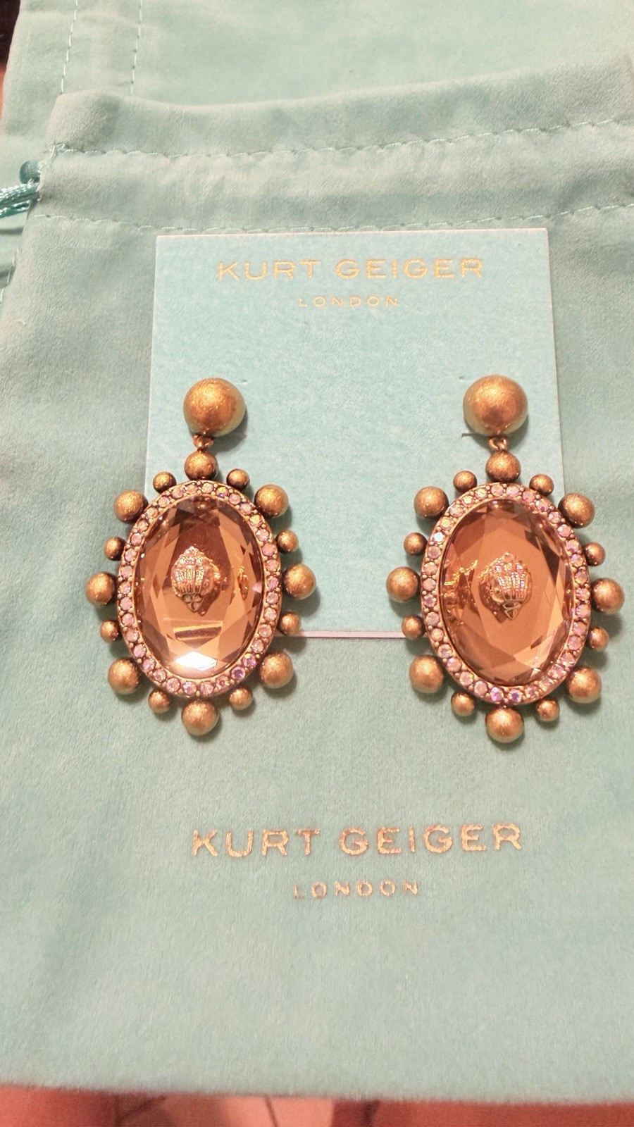 Kurt Geiger London XL Regent Earrings NEW NEVER WORN WITH Dust Bag