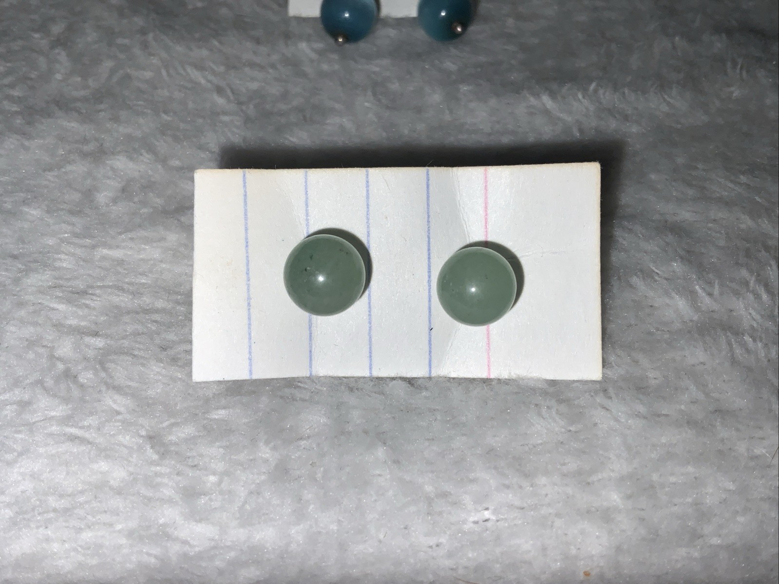 8 Pair Round Ball Stud Earrrings Various Colors & Faux Pearl