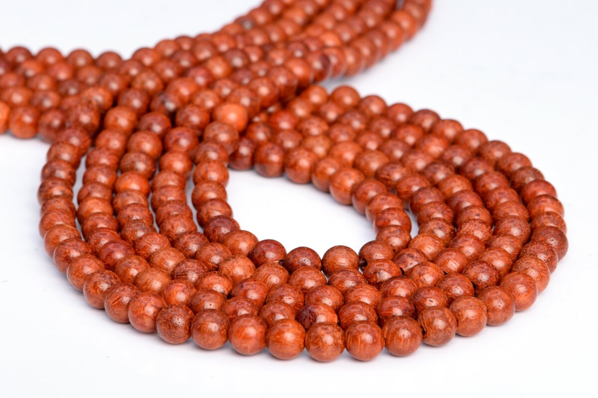 6MM 108 Pcs Fragrant Cat Eye Sandalwood Mala Beads Natural Wood Round Beads 27″