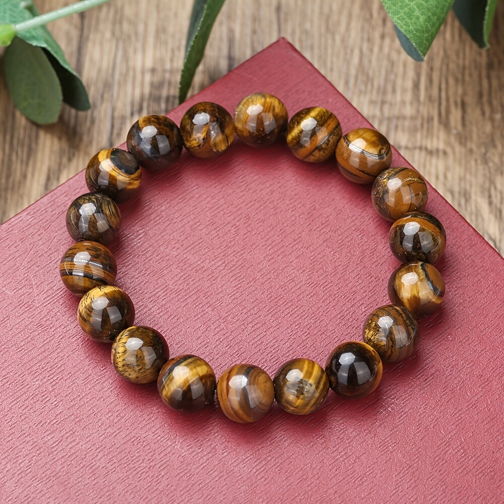 1pc Classic Simple Temperament Yellow Tiger Eye Fashion Versatile Bracelets Gift