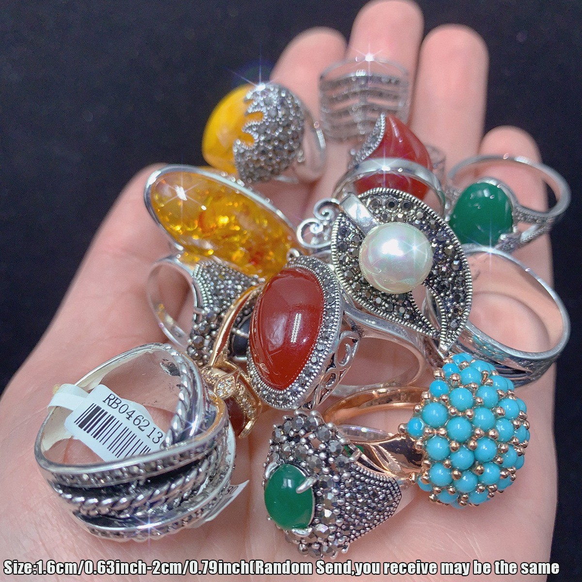 20Pcs Random Wedding Jewelry Cubic Zircon Rings Mixed Lots Lady’s Fashion Ring