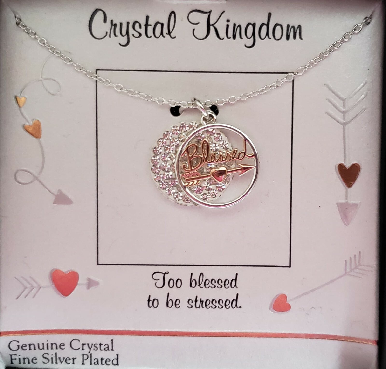 16″ Silver Necklace w/ BLESSED Pendant