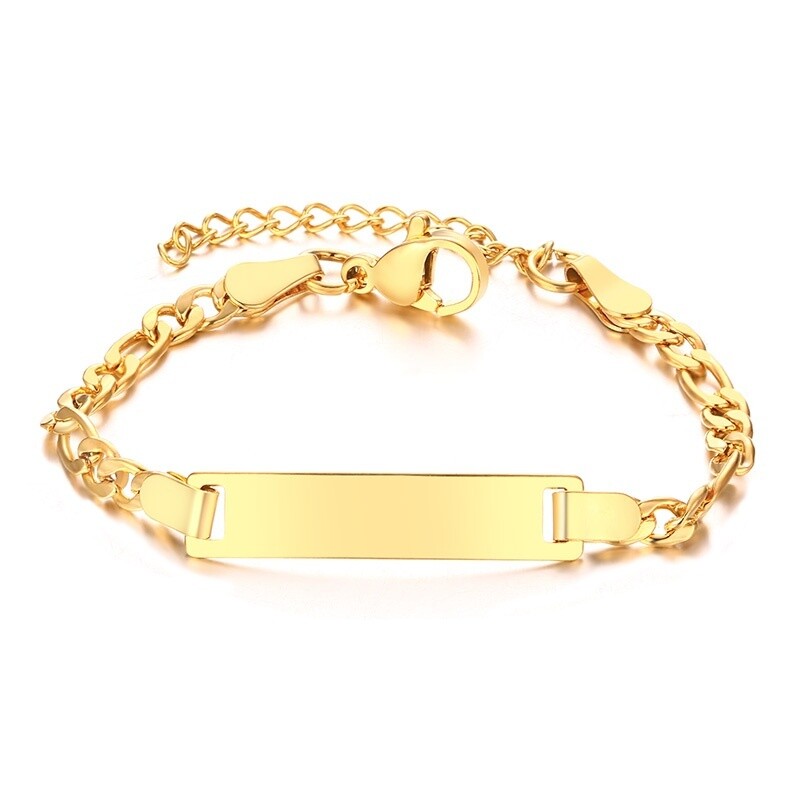 Personalize Newborn Baby Kid ID Name Bracelet Chain Birthday Gift Engraving