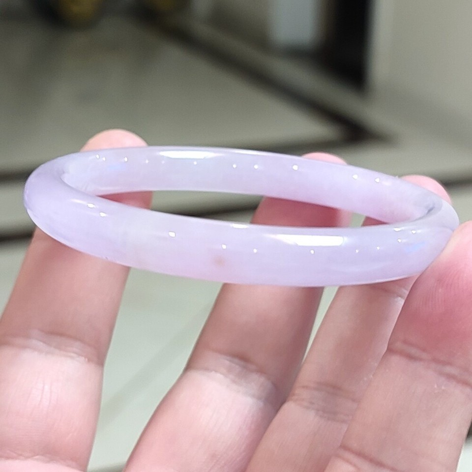 Certified Grade A Lavender 56-58mm Natural Burma Jade jadeite Bangle Bracelet–1