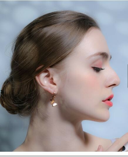 Dangle Hoop Earrings for Women Butterfly Rose Gold Post With Friction Earring 