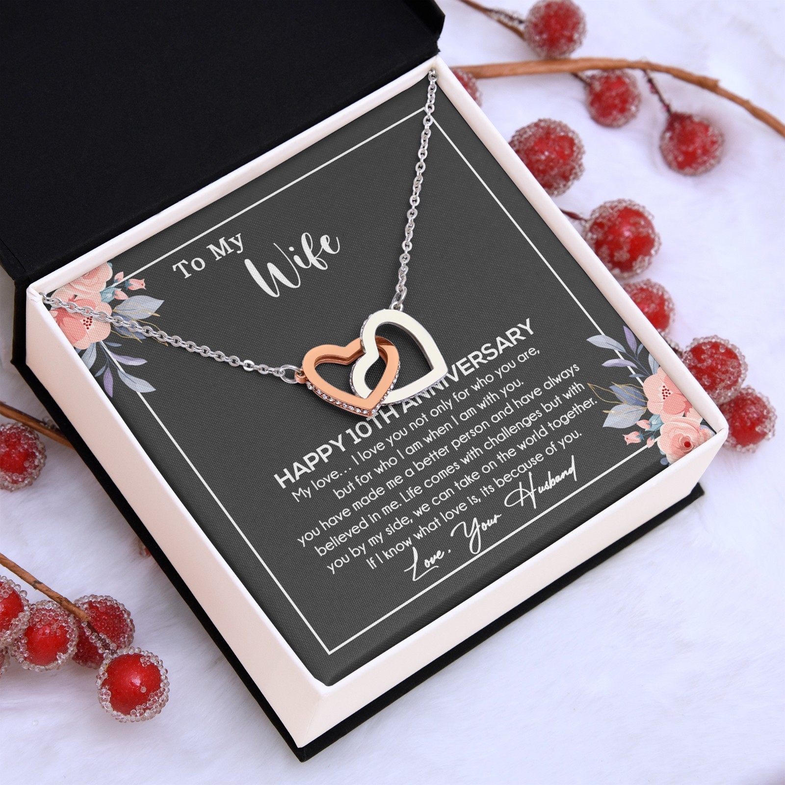 10th Anniversary Gift For Wife Necklace, 10 Year Anniversary, 10th Wedding Gift