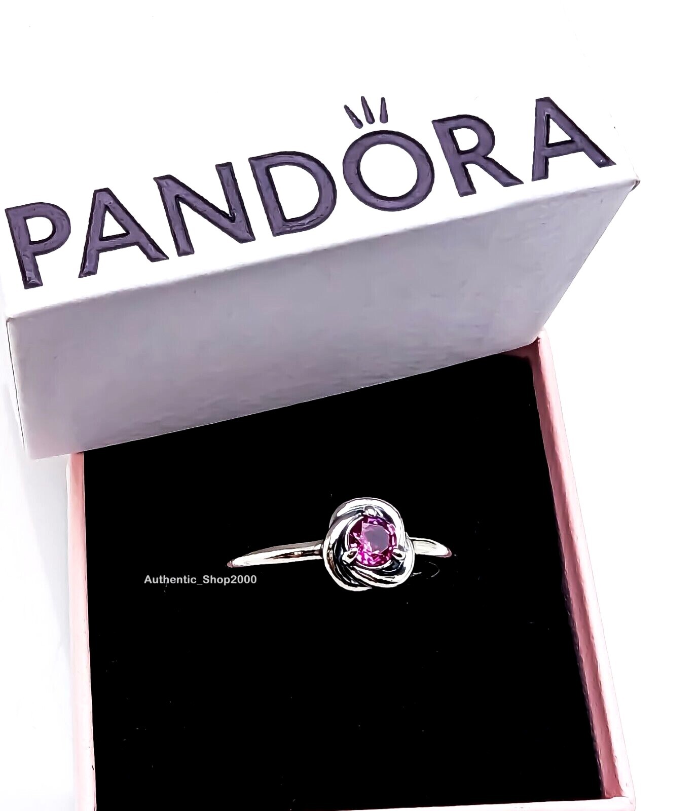 New 100% Authentic PANDORA 925 Ale October Pink Eternity Circle Ring 192993C10