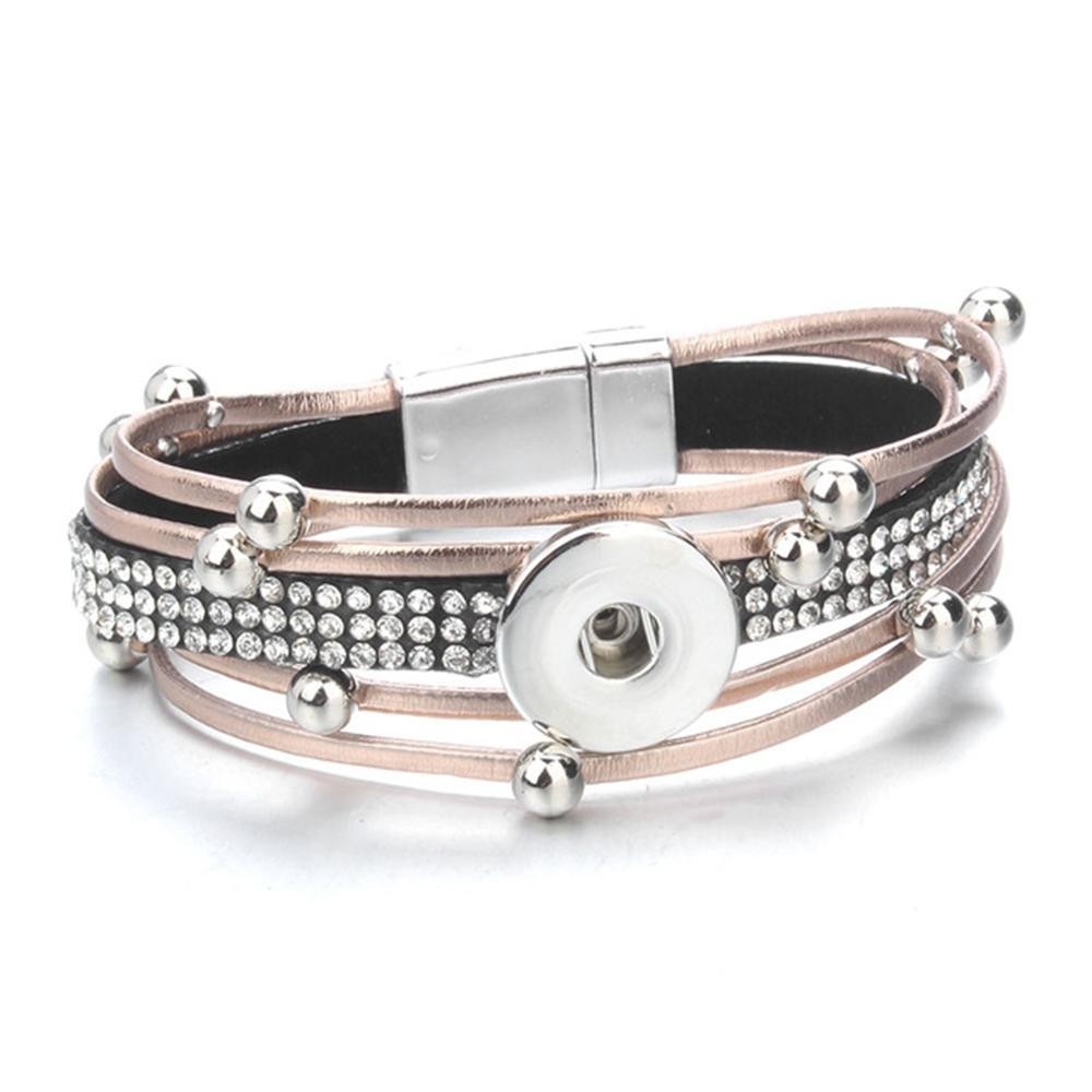 Snap Jewelry Rhinestone Magnetic Bracelet Fits 18-20mm Ginger Style Charms New
