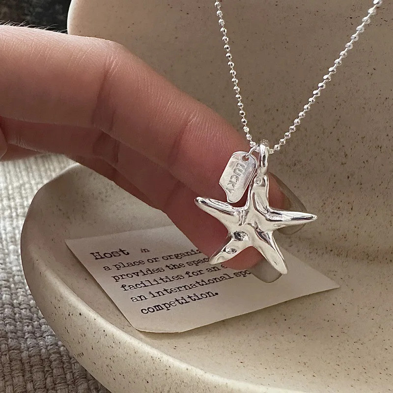 S925 Sterling Silver Necklaces For Women Simple Chain Fashion Minimalist Starfis