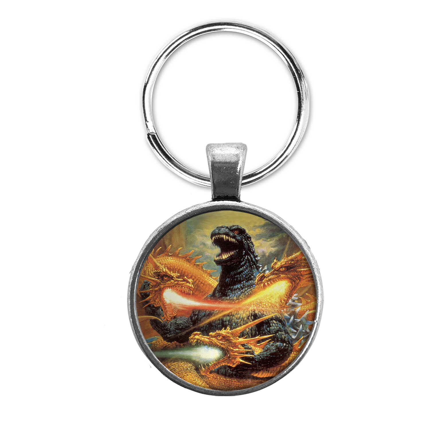 Godzilla versus King Ghidorah Key Ring Cufflinks Tie Clip Necklace Ring Earrings