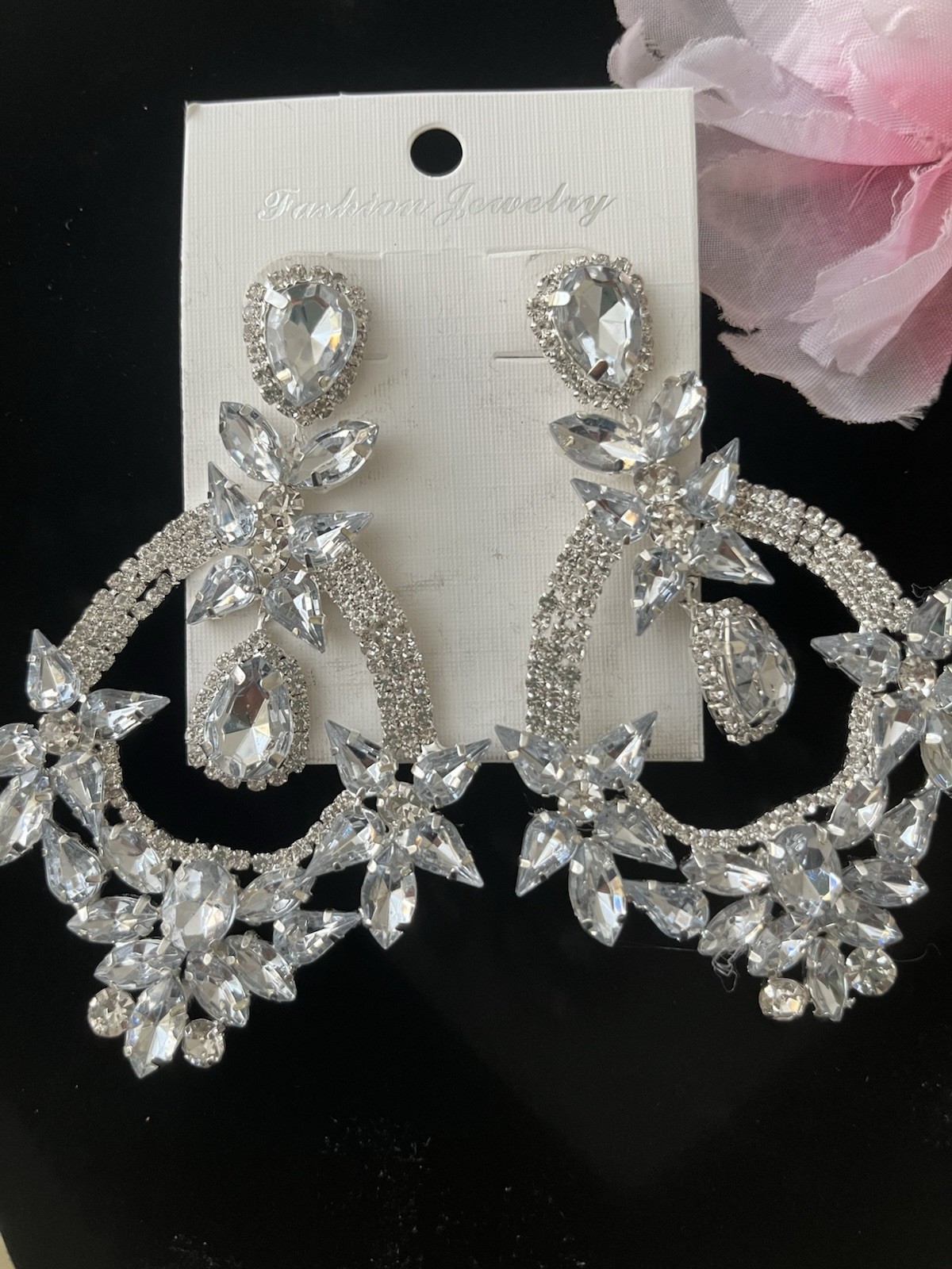 Sparkling Rhinestone Chandelier Earrings For Special Occasions. For pierced ears