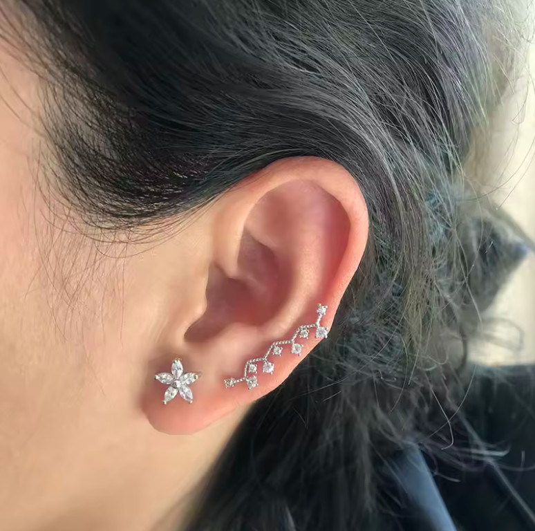 Beautiful Crawler Gold Silver Cartilage Helix Lobe Tragus Conch Earring Gift UK