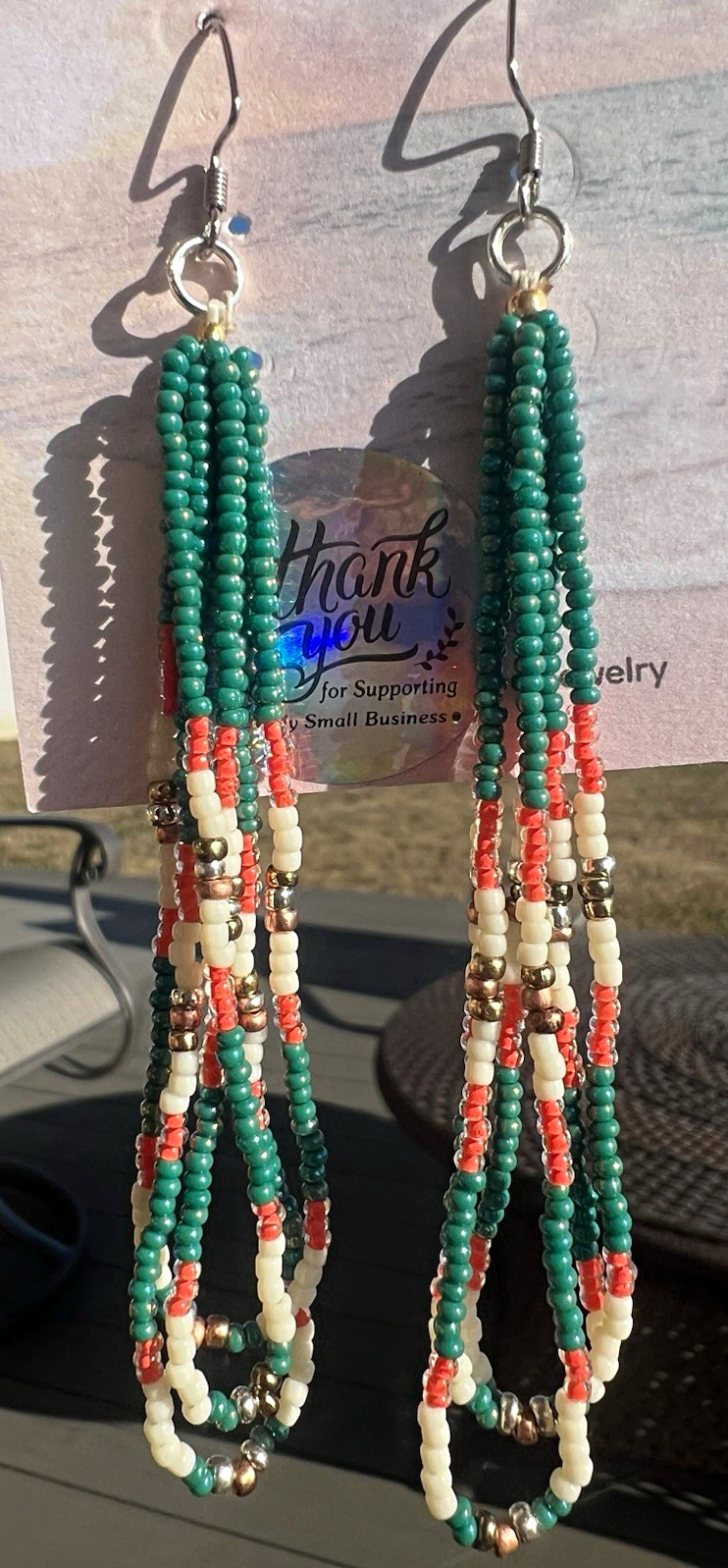 Multicolor Glass Beaded Dangle/Drop Hook Earrings for Lobe Piercings