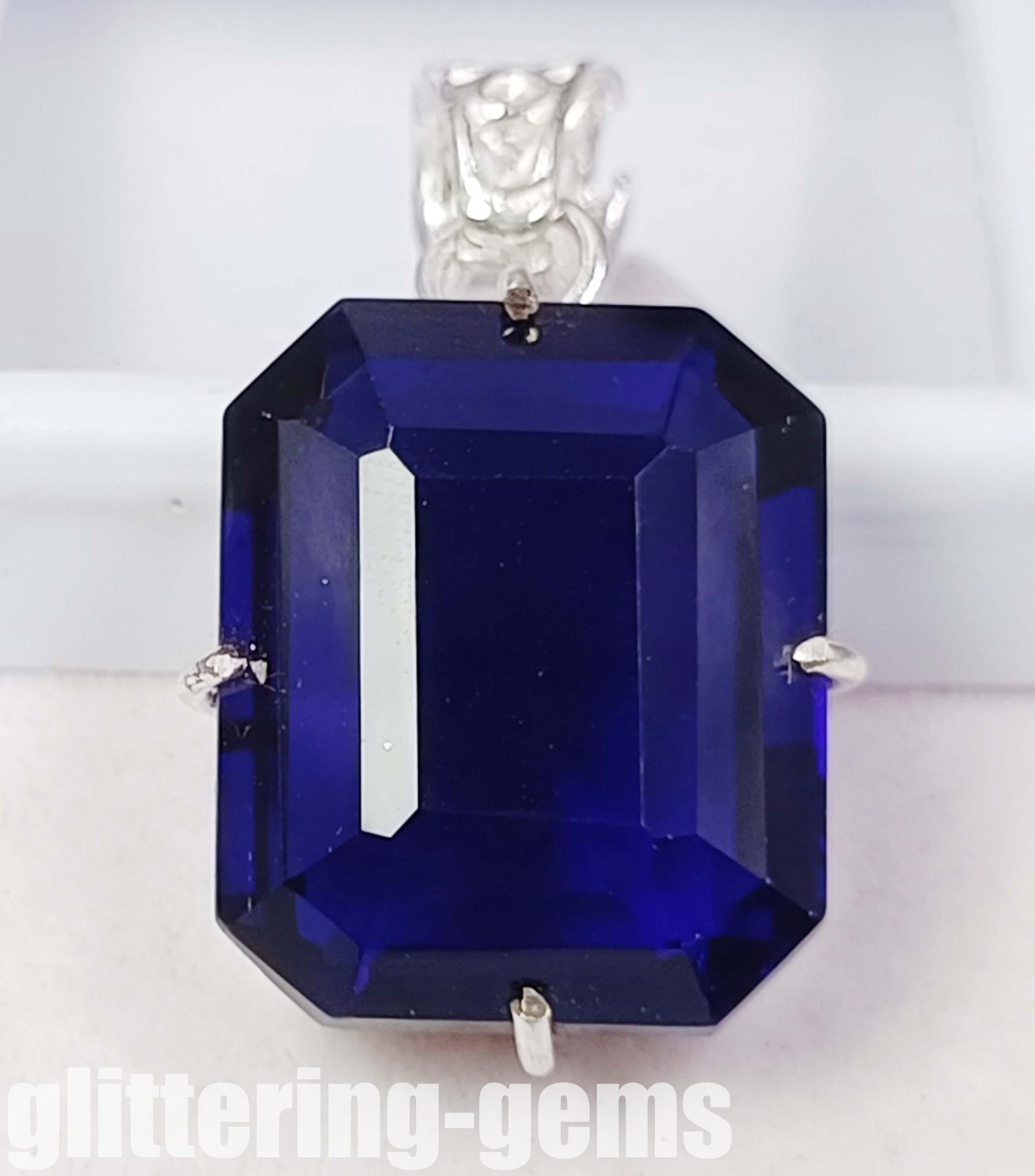40.00 Ct Natural Sapphire Pendant Certified in 925 Sterling Silver Gemstone 5DNB