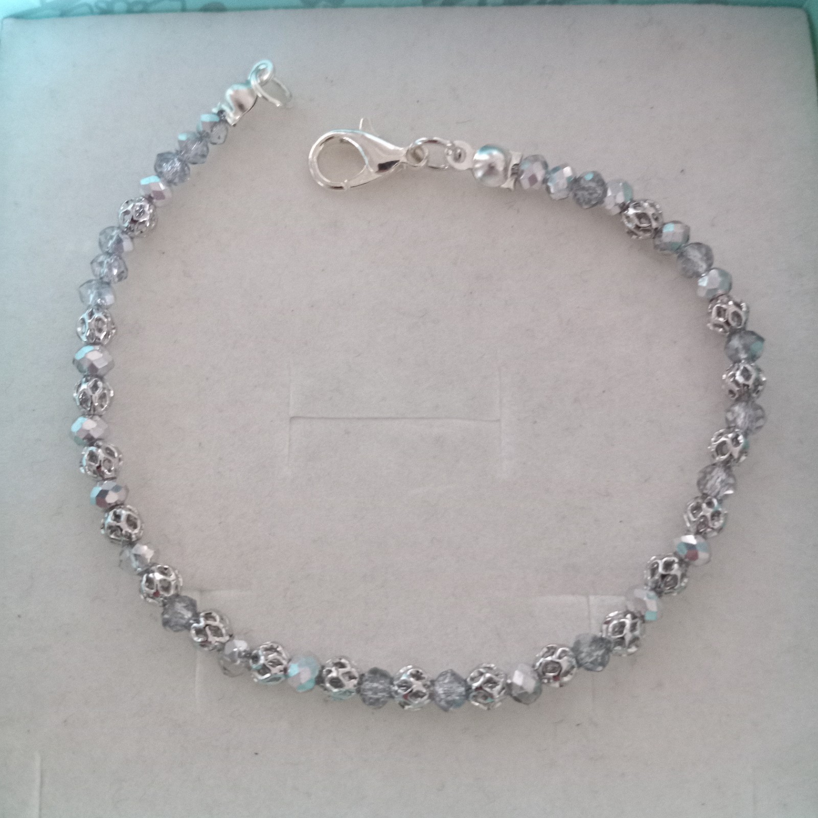 Austrian Crystal And Silver Plated Steel Bracelet