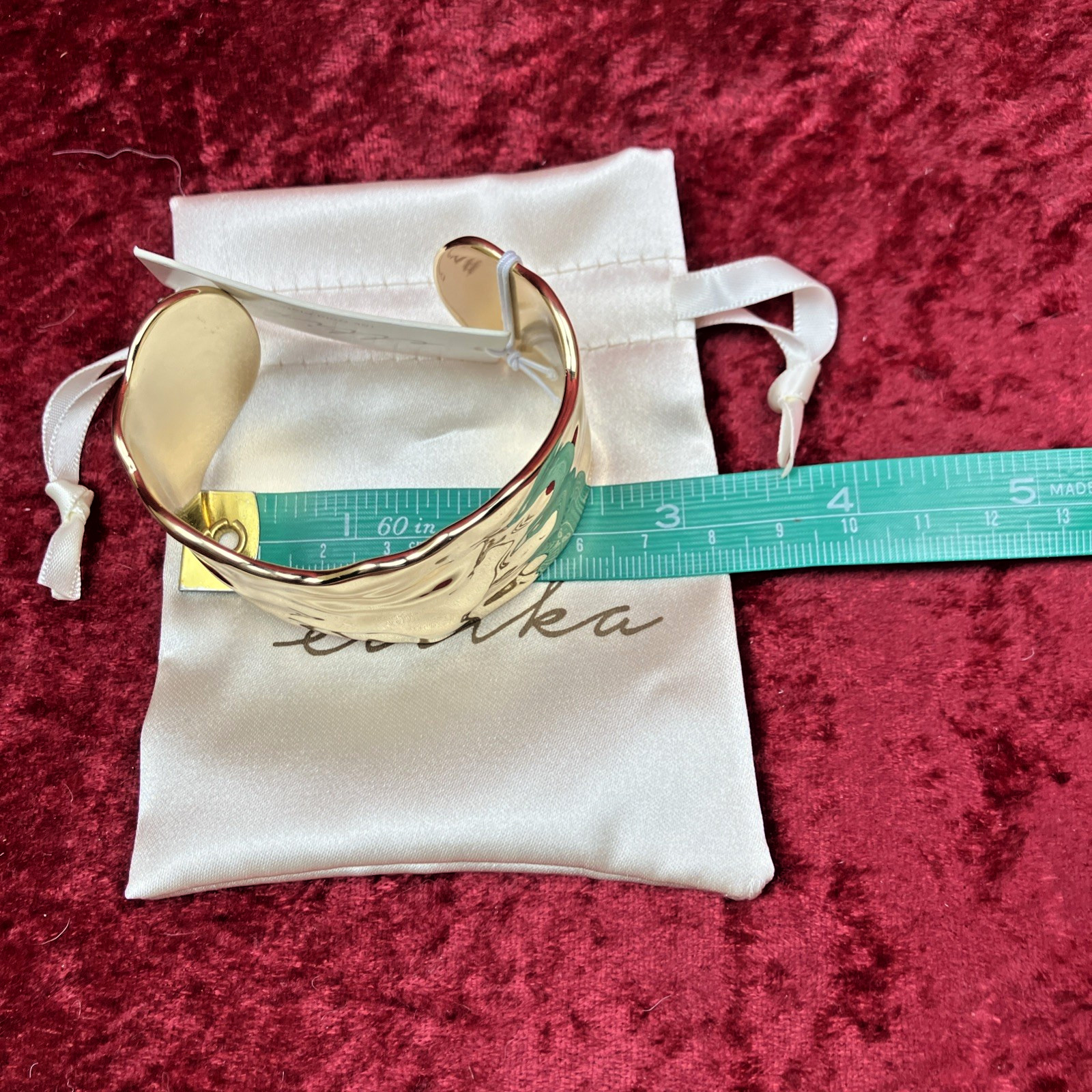 Ettika Thick Sculpted Cuff Bracelet 18kt Gold Plated RP $75 NWT