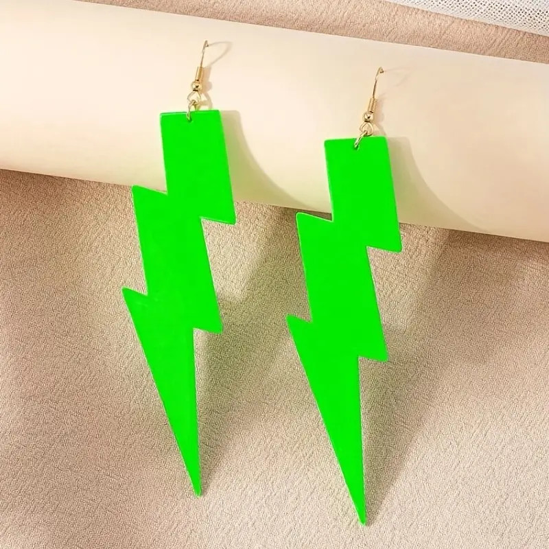 Hook Earrings Neon 80’s 90’s Retro Large Bright Funky Ladies Girls Party Rave