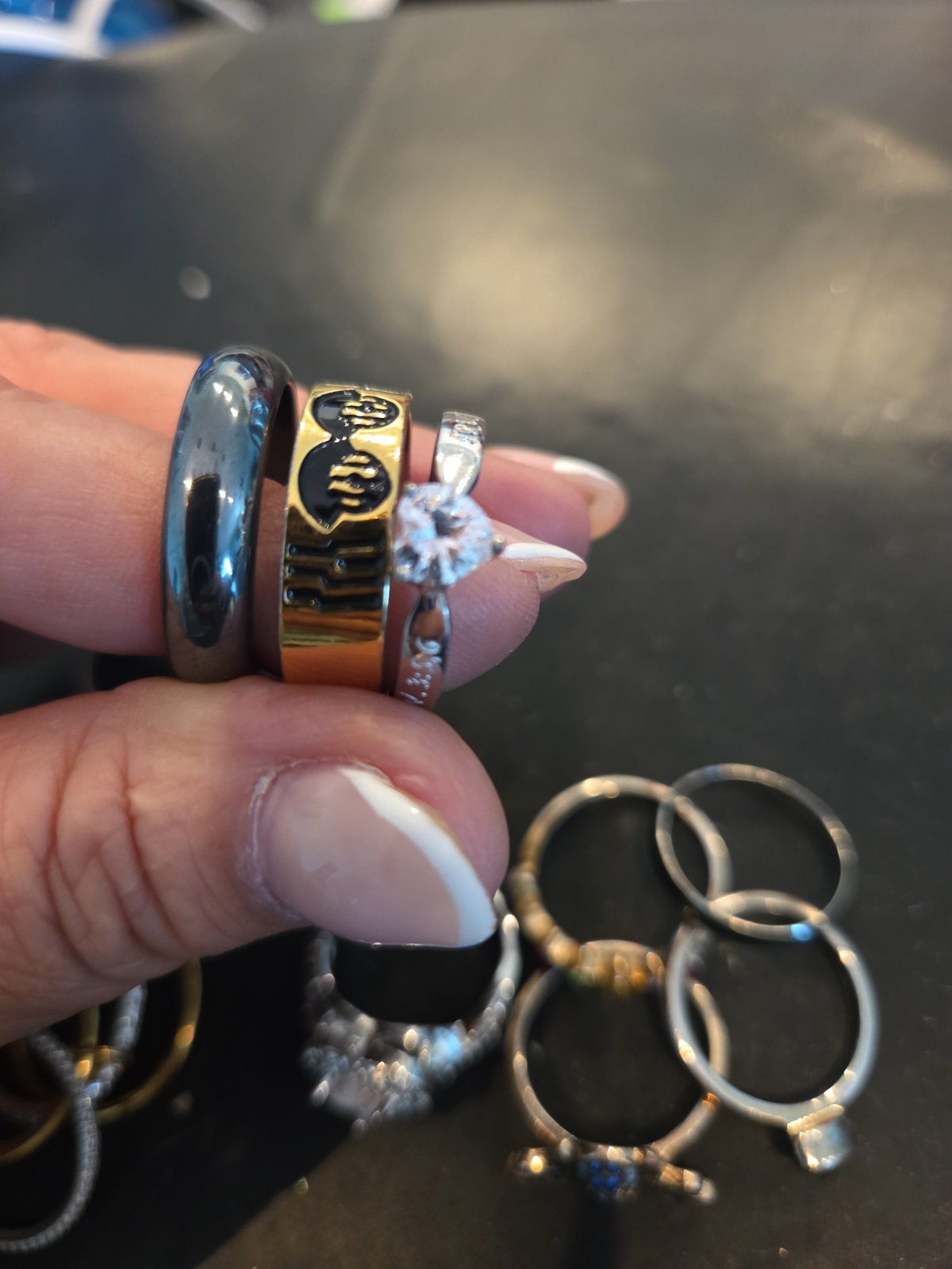 Miscellaneous Rings mixed multicolor Rings Lot of 10 sz 10