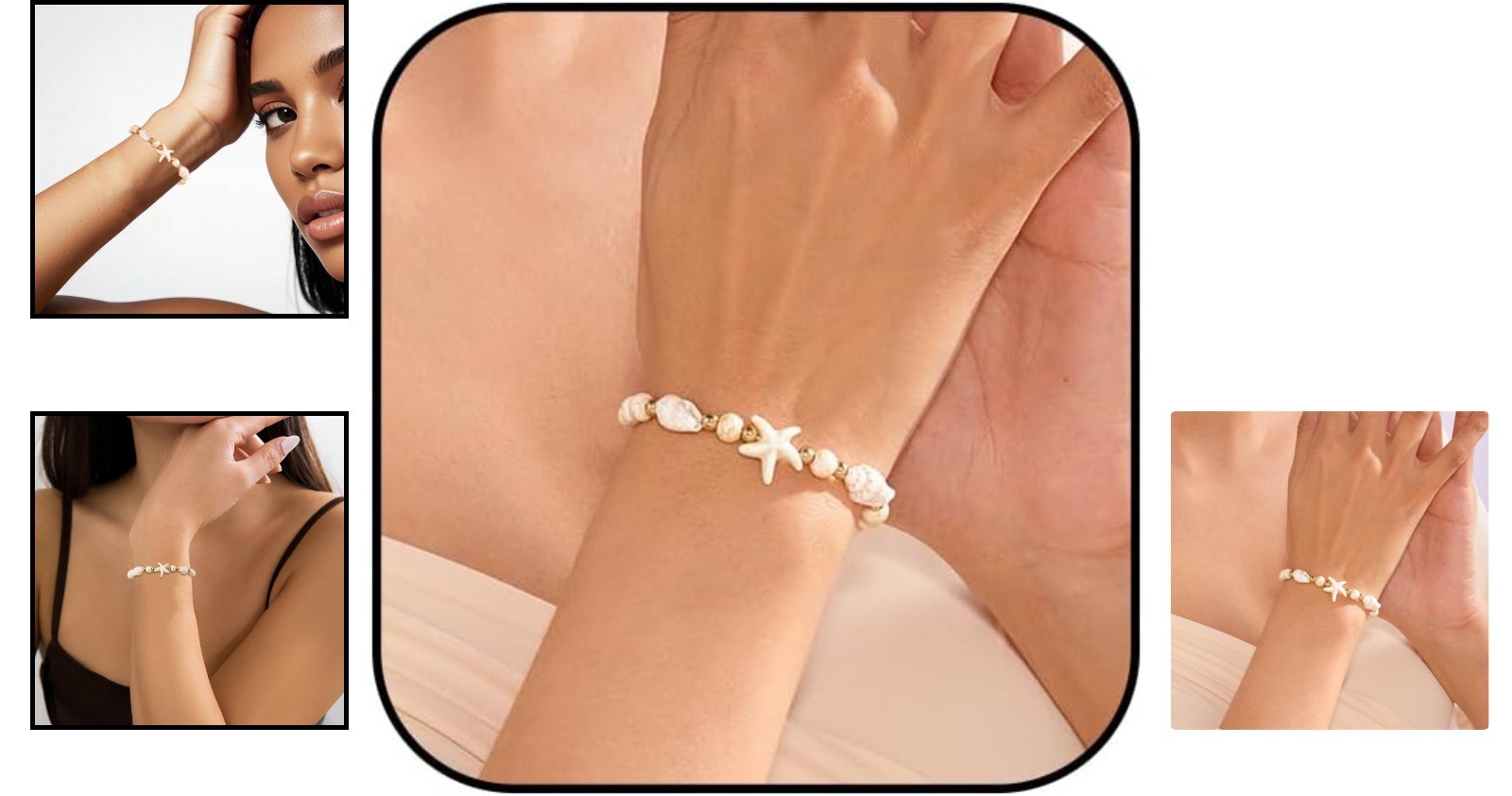 Handcrafted Starfish and Seashell Bracelet – Perfect Beach Accessory for Summer