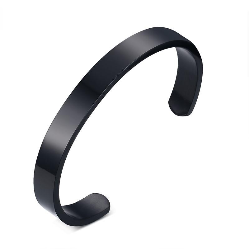 Men’s Gold-Color Stainless Steel Cuff Bracelet – High-Quality Simple Pulseiras