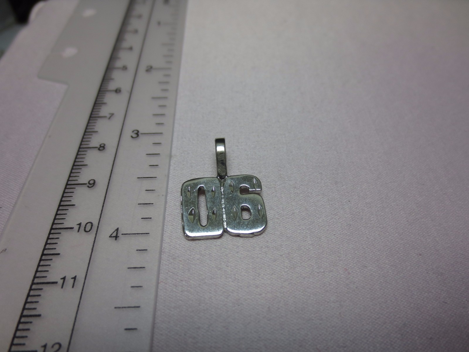 14KT WHITE GOLD EP NUMBERS 0,01,02,03,04,05,06,07,08,09,00 PENDANT CHARM