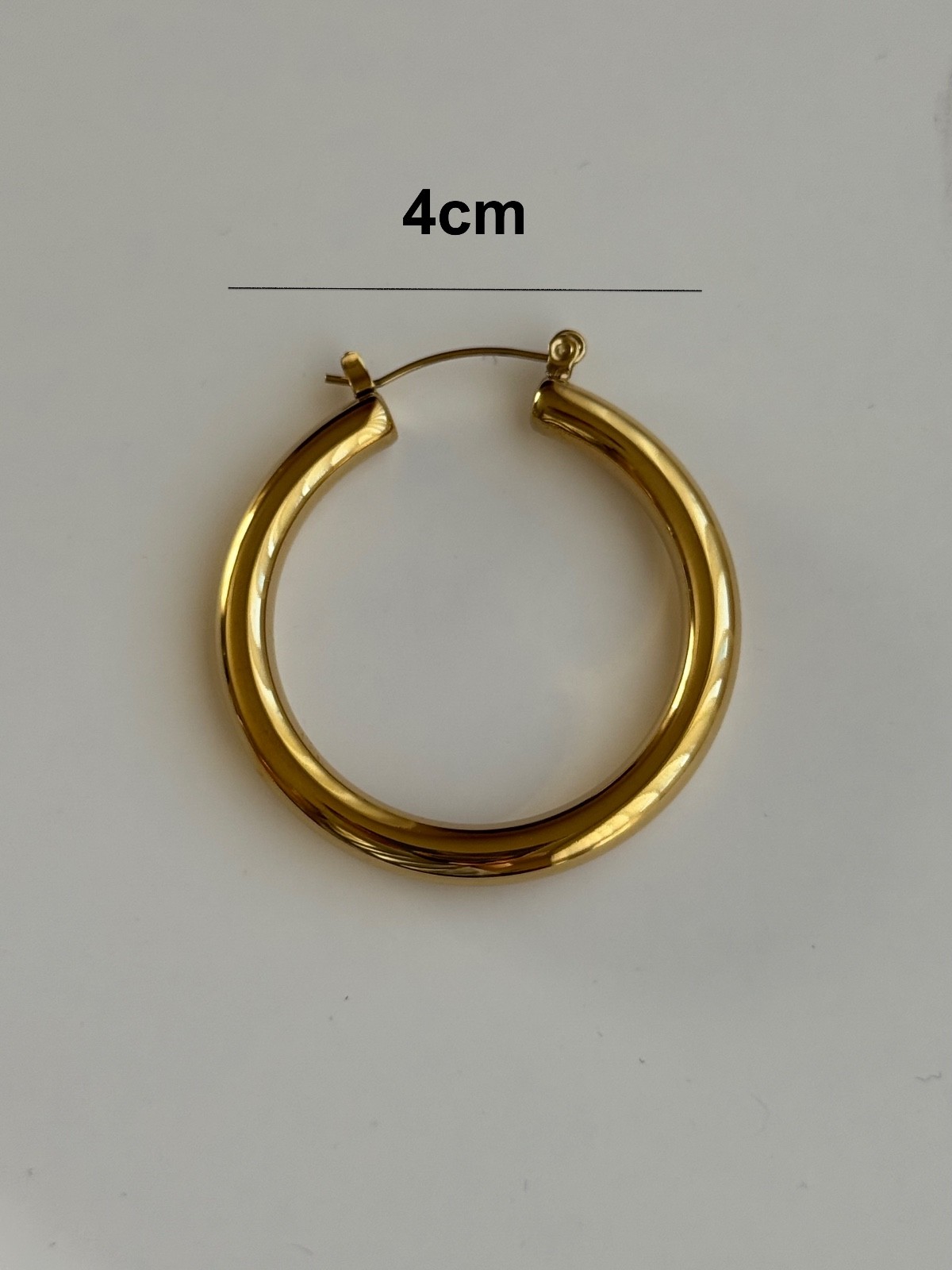 316 L Stainless Steel Gold Plated Lightweight Hoop Earrings ( 40mm x 40mm )