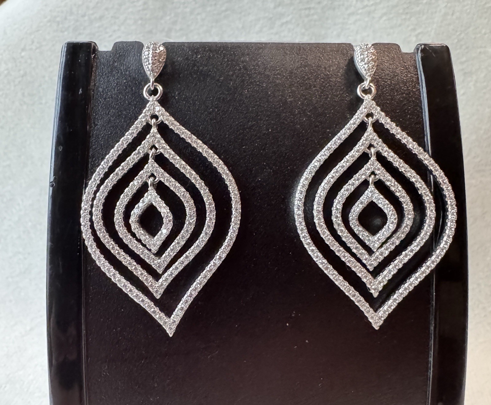 Tiara Dazzling CZ and Silver Orbital Earrings-Flash With Movement