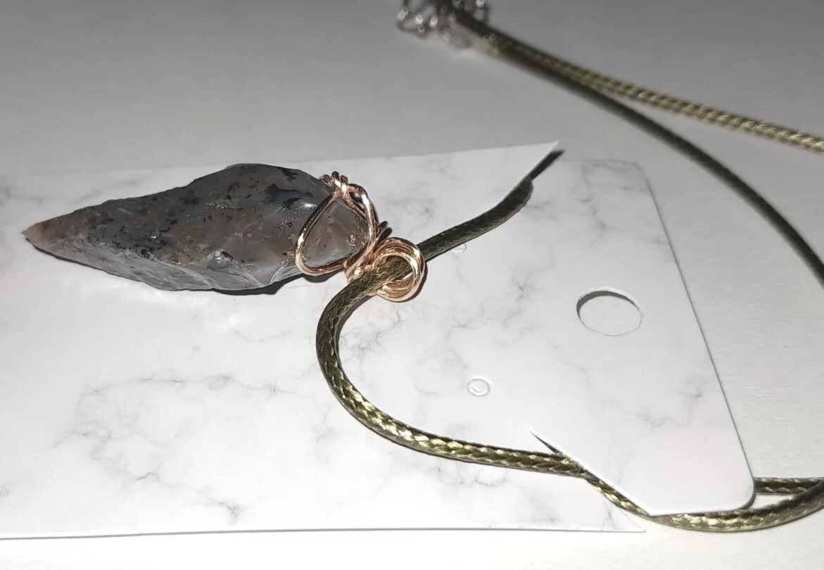 Hand Knapped natural stone Arrowhead pendants necklaces heritage warriors