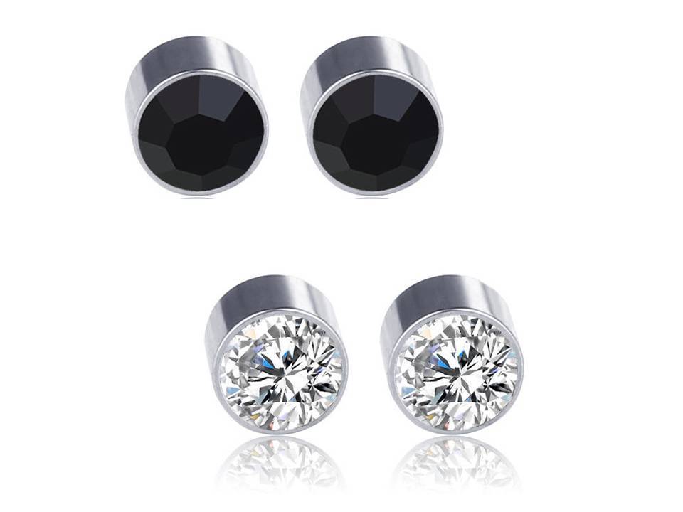 1 PAIR,MAGNETIC CLIP ON,DIAMANTE,EAR/NOSE,STUDS EARRINGS Men Women