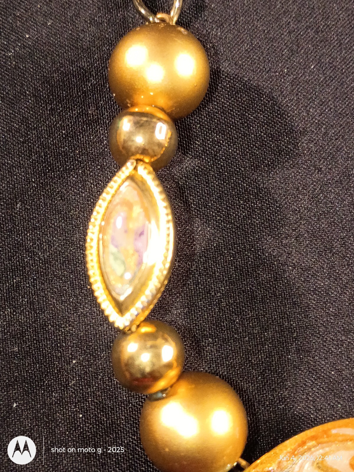 Gold Tone Multicolor Round Charm Pendant Beaded Statement Necklace 19-24in