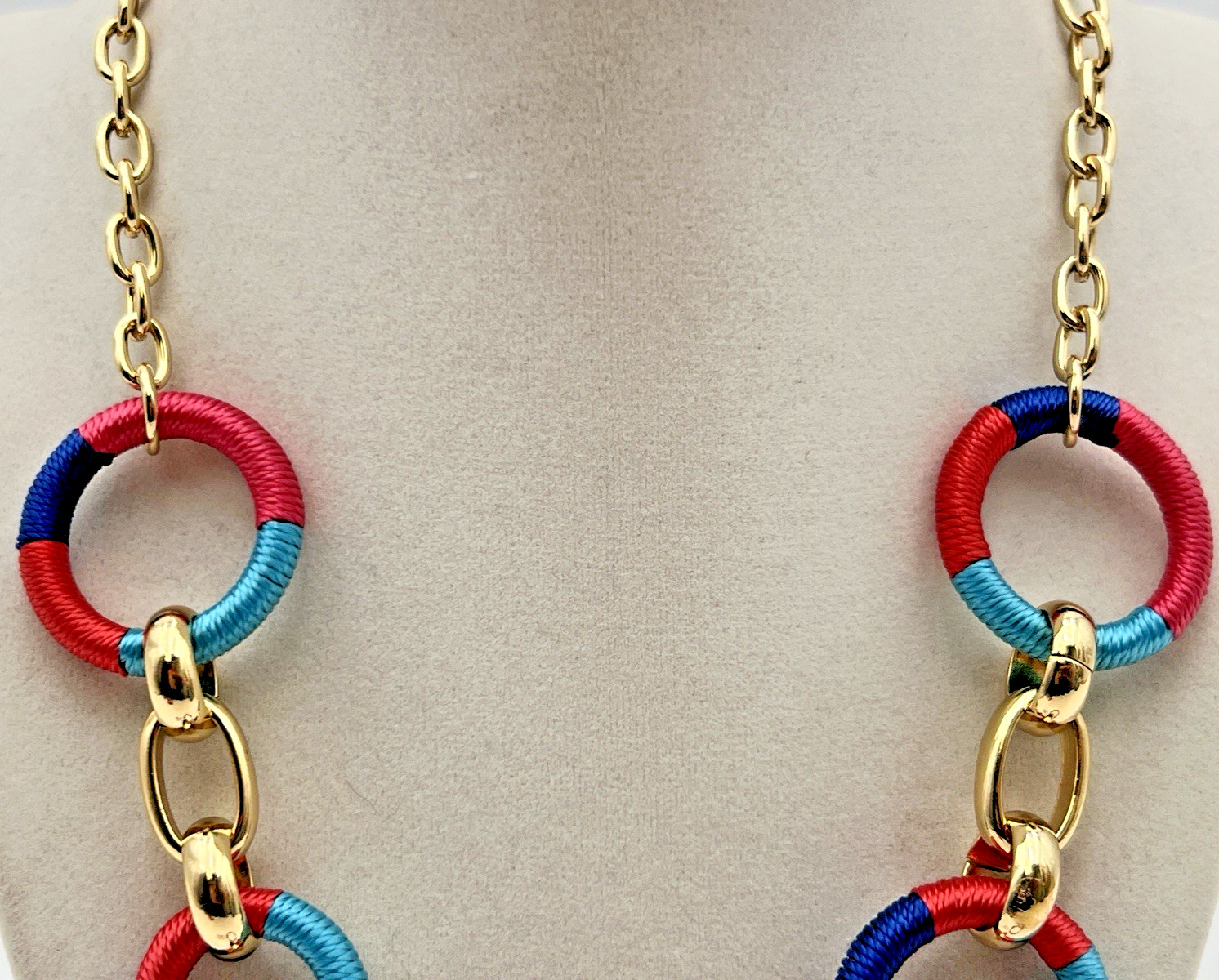 TALBOTS WRAPPED LINKS NECKLACE, BANGLE BRACELET & PIERCED HOOP EARRINGS NWT