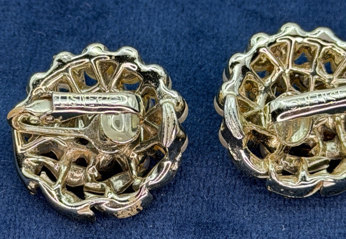 Vintage All Pearl Earrings Jewelry Lot Clip On 5 Pairs Lisner Japan Rose Leaves