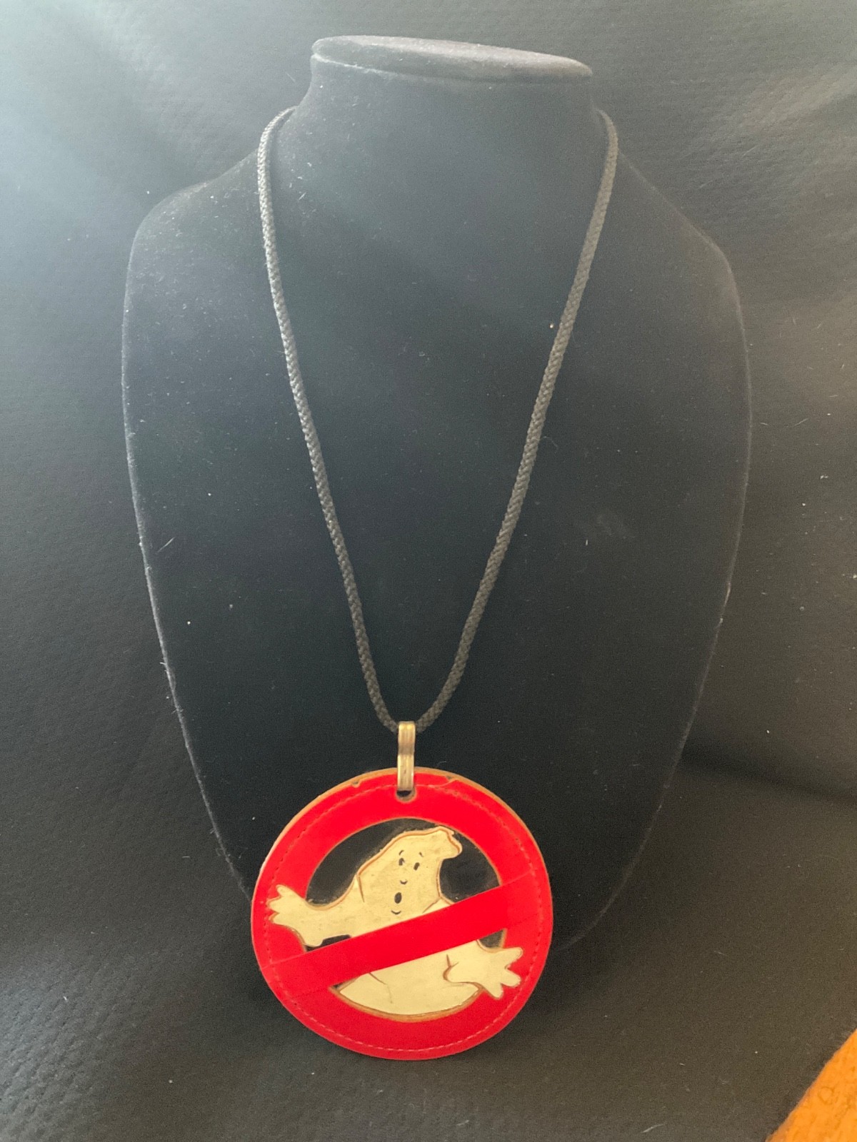 Vintage Large 3 3/4 inch Ghostbusters Logo Movie TV Show Series Pendant Necklace