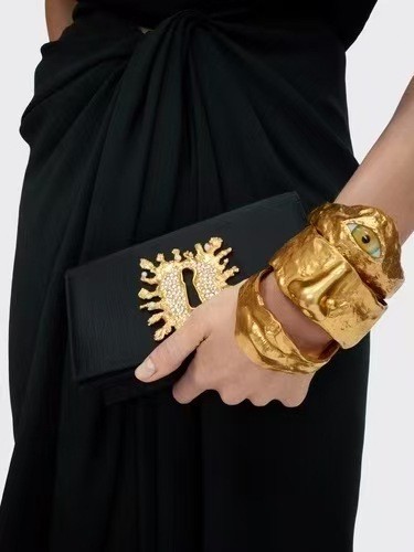 🎁🎁AUTHENTIC High Quality Schiaparelli Classic Pattern Gold Bracelet Bangl Gift