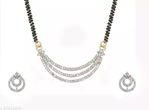 Indian Fancy Latest Design Offer Trending For Women Princess Mangalsutr/Earrings