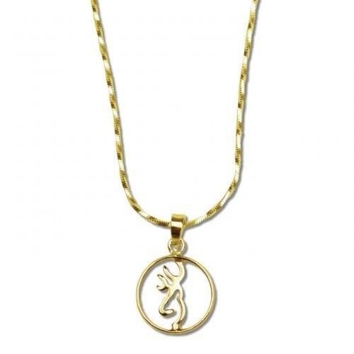 NEW Browning Buckmark 24K Gold Drop Pendent Necklace Jewelry BGT1022