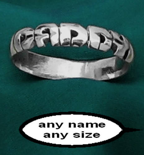 ANY NAME ;PERSONALIZED STERLING SILVER RING,CUSTOM BAND