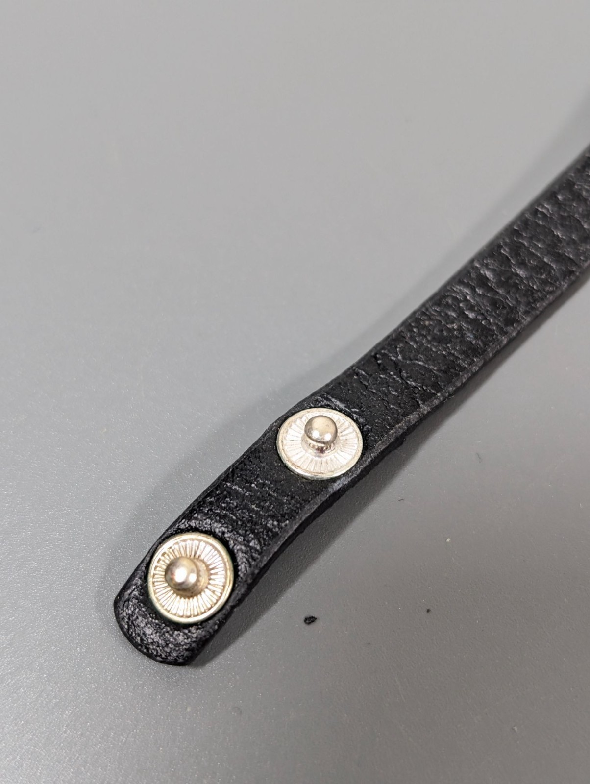 Black Faux Leather Cross Bracelet With Snap Closure & Rhinestone Accents 6.5″
