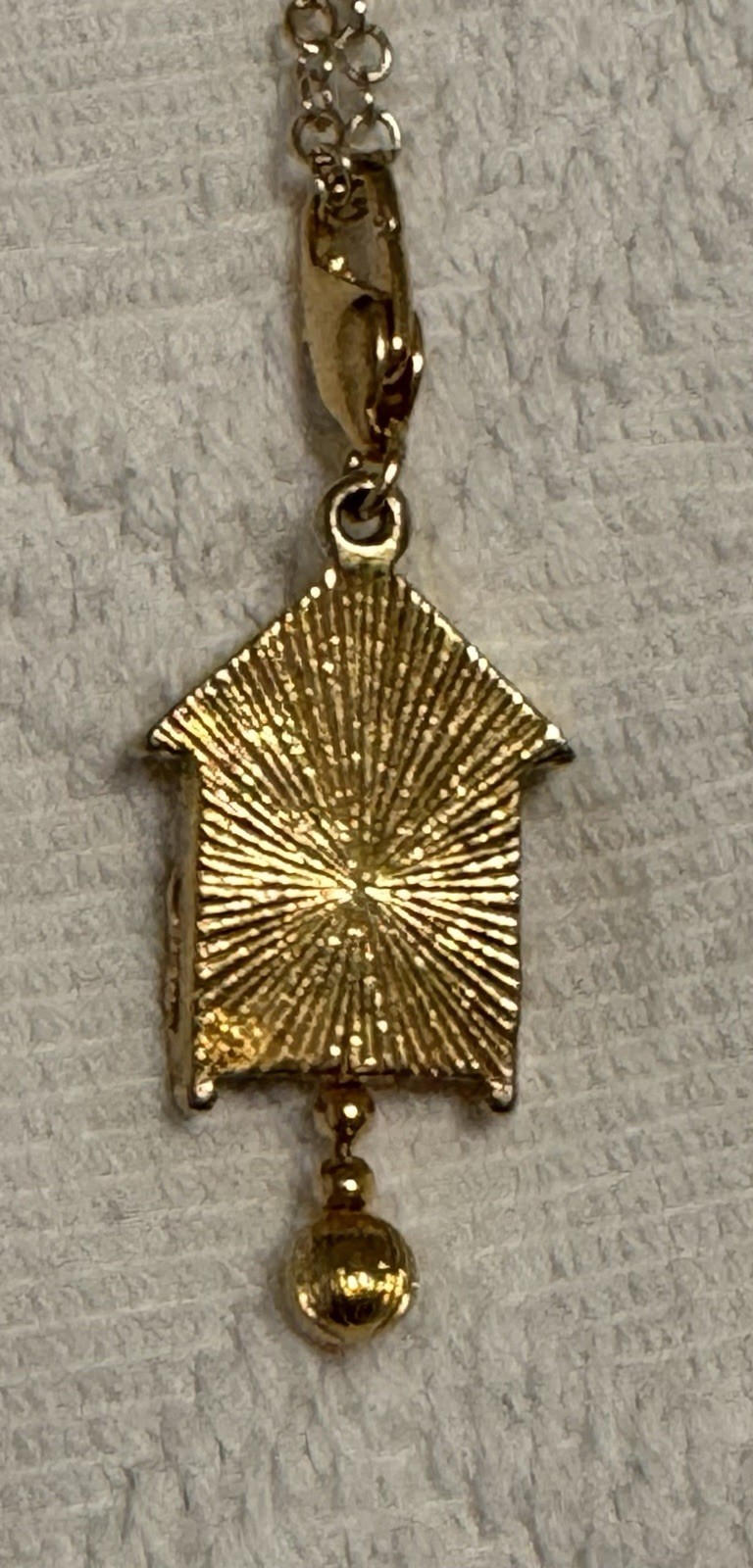 Necklace – gold tone cuckoo clock pendant necklace, Cute – Gently Used. 20”
