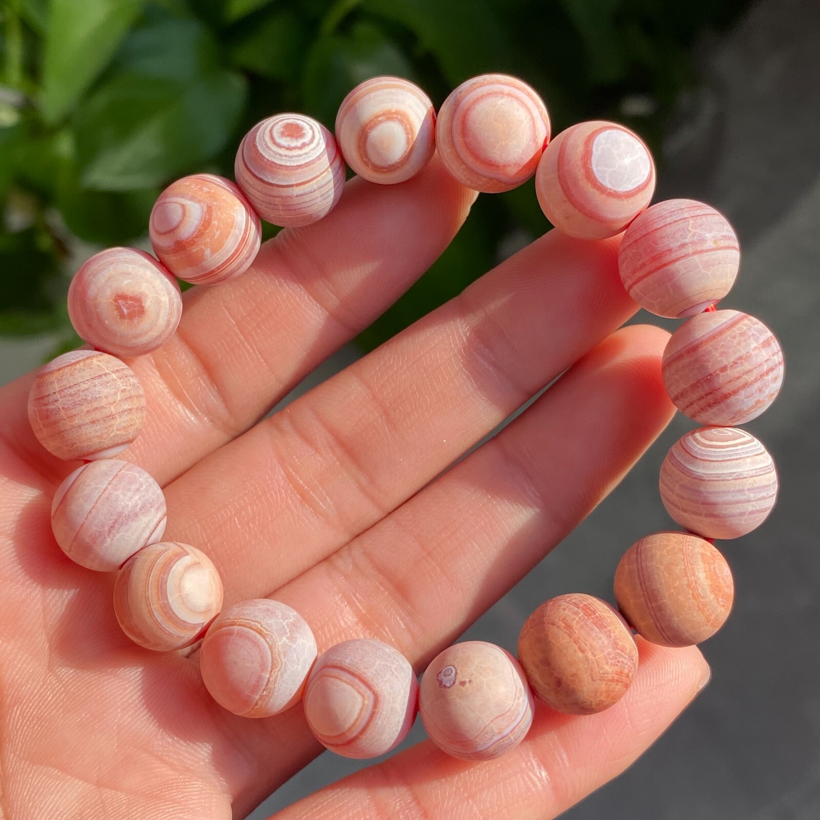 12mm Natural Red Gobi Agate Eyes Madagascar stone Bracelet (not polished) B1530